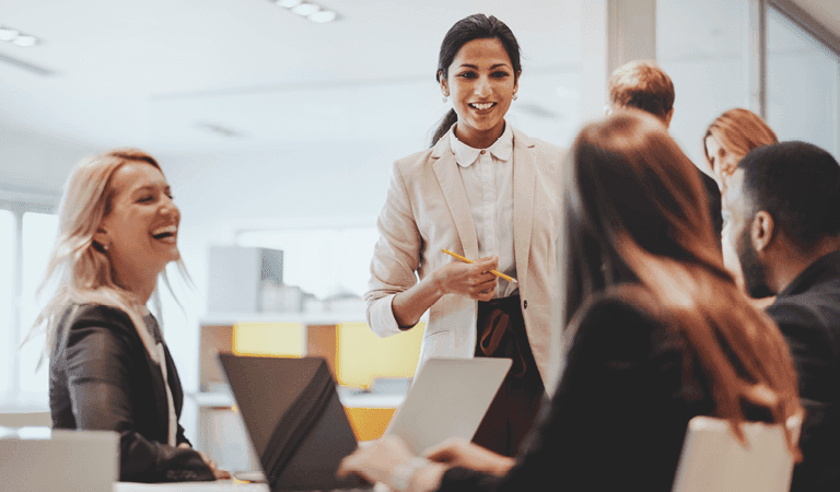 Women speaking an a work setting